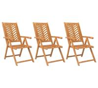 vidaXL Chaises de jardin réglables - Bois massif acacia - Lot de 3