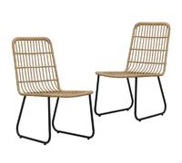 vidaXL Chaises de jardin résine tressée bois chêne - Lot de 2