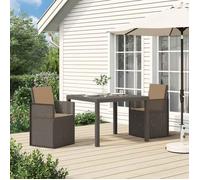 vidaXL Chaises de salle à manger de jardin, lot de 2, gris clair et taupe, PP
