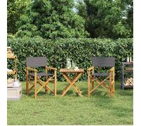 vidaXL Chaises de régie 2 pcs. Pliable Gris Bois massif Teck