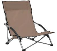 vidaXL Chaises de plage pliantes 2 pcs. Tissu taupe