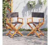 vidaXL Chaises de réalisateur - Ensemble de 2 - Gris foncé