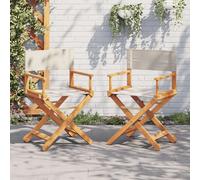 vidaXL Chaises de régie pliantes 2 pcs. Tissu blanc crème
