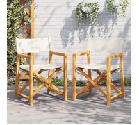 vidaXL Chaises de régie pliantes lot de 2 tissu blanc crème