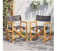 vidaXL Chaises de régie pliantes 2 pcs. Tissu gris foncé