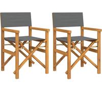 vidaXL Chaises de régie 2 pcs. Pliable Gris Bois massif Teck
