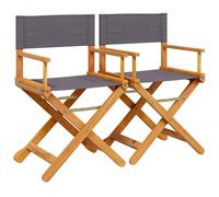 vidaXL Chaises de régie pliantes 2 pcs. Tissu gris foncé