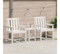 vidaXL Chaise de jardin pour salle à manger, lot de 2, blanche, 65,5 x 59 x 88 cm, HDPE