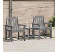 vidaXL Chaise de jardin pour salle à manger, lot de 2, gris clair, 65,5 x 59 x 88 cm, HDPE