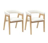 vidaXL Chaises de Salle à Manger 2 pcs Naturel 54 x 57 x 73 cm, Chaise de Salle à Manger, siège Moderne en Bois, mobilier élégant pour Un Confort stylé, chaises Chics