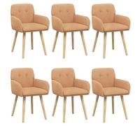 vidaXL Chaises de Salle à Manger 6 pcs Bou eige 59 x 57 x 85 cm, Chaises de Salle à Manger élégantes, Assise Ergonomique, Tissu en Poly, Bois renforcé, Coussins en Mousse, mobilier intérieur Chic