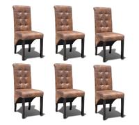 vidaXL Chaises de salle à manger 6 pcs Marron Similicuir
