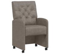 vidaXL Chaises de Salle à Manger avec Roues 2 pc Faux Cuir Gris
