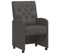 vidaXL Chaises de Salle à Manger avec Roues 2 pcs Noir 58 x 67 x 97 cm, Ensemble de chaises Modernes, ergonomiques en Simili Cuir, Meubles en contreplaqué et métal, avec roulettes