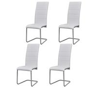 vidaXL Chaises de salle à manger cantilever 4 pcs Blanc Similicuir