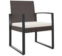 vidaXL Chaises de salle à manger de jardin – Lot de 2 – Rotin PP marron – H. 77,5 cm – Empilables