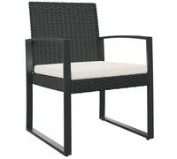 vidaXL Chaises de salle à manger de jardin 2 pcs. rotin PP noir