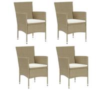 vidaXL Chaises de salle à manger de jardin 4 pcs Résine tressée Beige