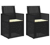 vidaXL Chaises de salle à manger de jardin, lot de 2, anthracite et crème, PP