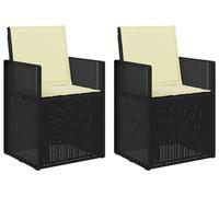 vidaXL Chaises de salle à manger de jardin, lot de 2, anthracite et crème, PP