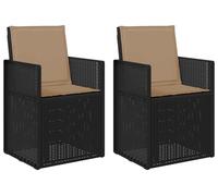 vidaXL Chaises de salle à manger de jardin, lot de 2, anthracite et taupe, PP