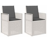 vidaXL Chaises de salle à manger de jardin, lot de 2, blanc et anthracite, PP