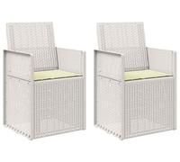vidaXL Chaises de salle à manger de jardin, lot de 2, blanc et crème, en PP