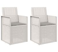 vidaXL Chaises de salle à manger de jardin, lot de 2, blanc et gris clair, PP