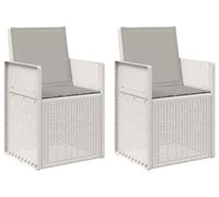 vidaXL Chaises de salle à manger de jardin, lot de 2, blanc et gris clair, PP
