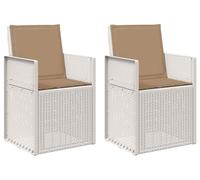 vidaXL Chaises de salle à manger de jardin, lot de 2, blanc et taupe, PP