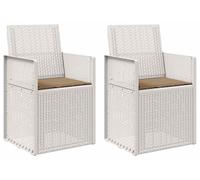 vidaXL Chaises de salle à manger de jardin, lot de 2, blanc et taupe, PP