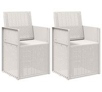vidaXL Chaises de salle à manger de jardin, lot de 2, blanc, PP