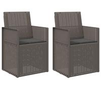 vidaXL Chaises de salle à manger de jardin, lot de 2, gris clair et anthracite, PP