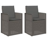vidaXL Chaises de salle à manger de jardin, lot de 2, gris clair et anthracite, PP
