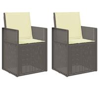 vidaXL Chaises de salle à manger de jardin, lot de 2, gris clair et crème, en PP