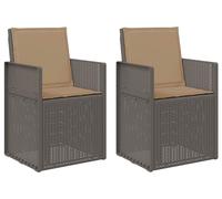 vidaXL Chaises de salle à manger de jardin, lot de 2, gris clair et taupe, PP