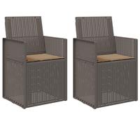 vidaXL Chaises de salle à manger de jardin, lot de 2, gris clair et taupe, PP