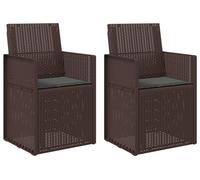 vidaXL Chaises de salle à manger de jardin, lot de 2, marron et anthracite, en PP