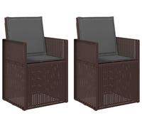 vidaXL Chaises de salle à manger de jardin, lot de 2, marron et anthracite, en PP