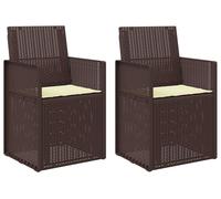 vidaXL Chaises de salle à manger de jardin, lot de 2, marron et crème, en PP
