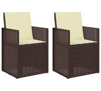 vidaXL Chaises de salle à manger de jardin, lot de 2, marron et crème, en PP
