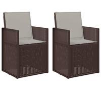 vidaXL Chaises de salle à manger de jardin, lot de 2, marron et gris clair, en PP
