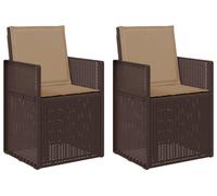 vidaXL Chaises de salle à manger de jardin, lot de 2, marron et taupe, PP