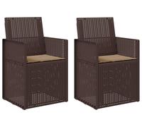 vidaXL Chaises de jardin/salle à manger PP anti-UV – Lot de 2 marron et taupe