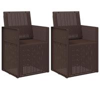 vidaXL Chaises de salle à manger de jardin, lot de 2, marron, PP