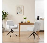 vidaXL Chaises de salle à manger pivotantes 2 pcs Simili cuir Blanc 42034323