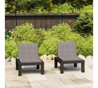 vidaXL Chaises de salon de jardin - Lot de 2 - Plastique Gris