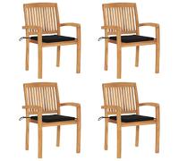 vidaXL Chaises empilables de jardin - Teck solide