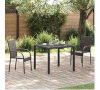vidaXL Chaises de jardin empilables 2 pcs. Poly rotin brun