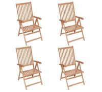 vidaXL Chaises inclinables 4 pièces teck solide